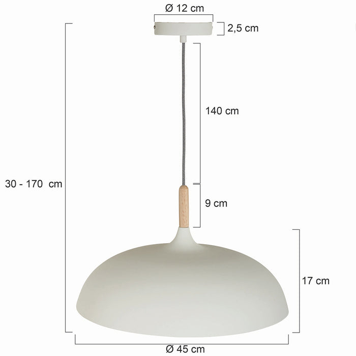 Mexlite Hanglamp Wit Ø 45cm E27 Fitting