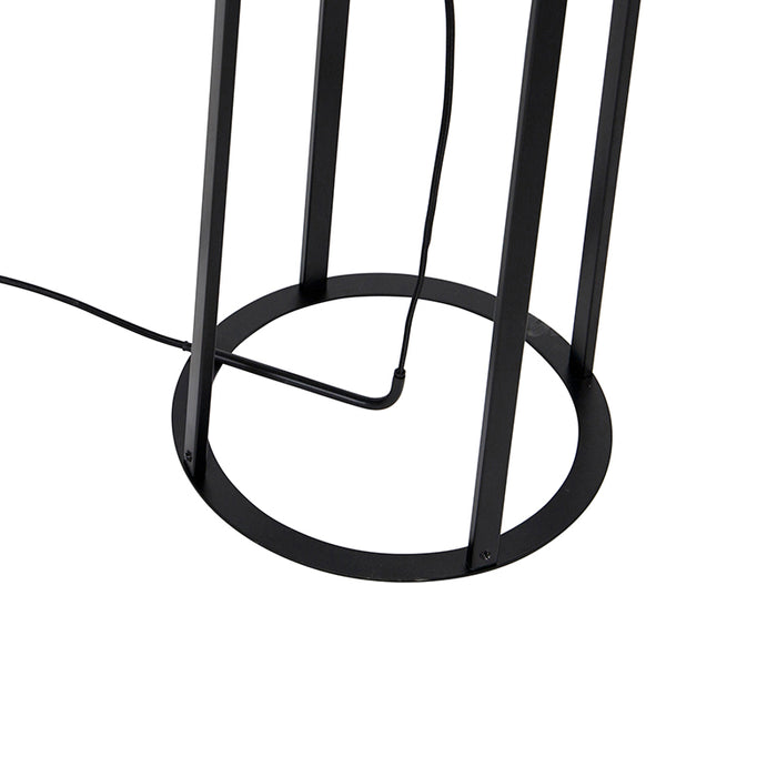 QAZQA Vloerlamp wieza - Zwart - Landelijk - D 32cm