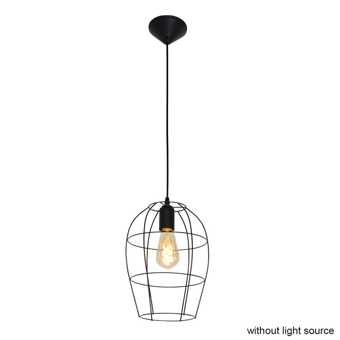 Mexlite - hanglamp - Minimalics - zwart - metaal - Ø 15cm - E27 -