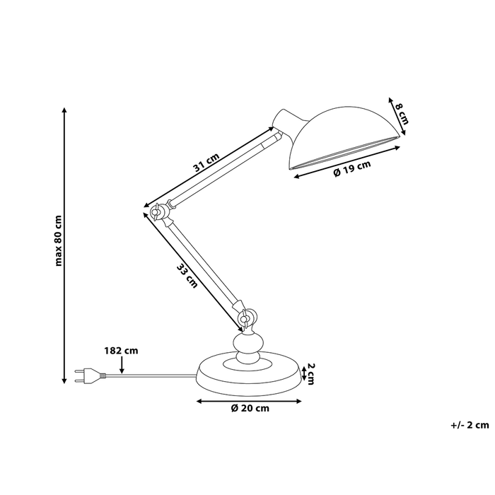 Beliani - MERAMEC - Bureaulamp - Wit - Metaal