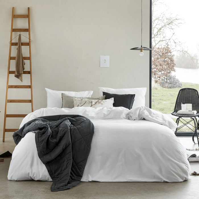 Walra Vintage Cotton Dekbedovertrek 240 x 220/240 cm - Wit