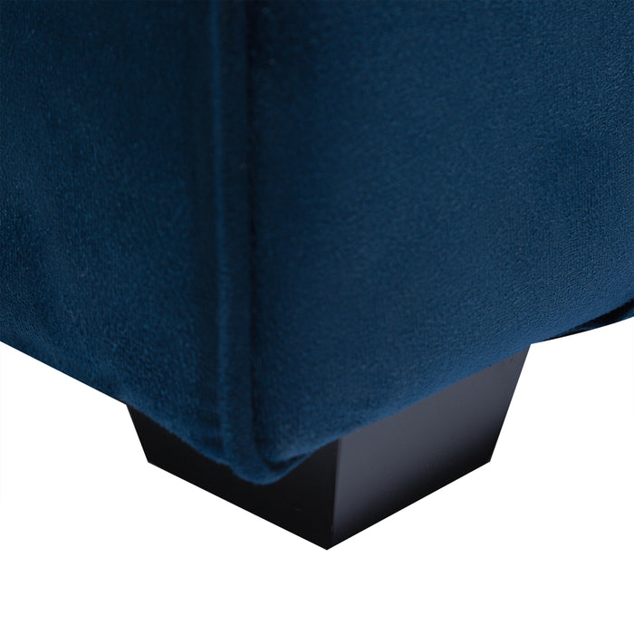 Beliani - FALUN - Driezitsbank - Marineblauw - Fluweel