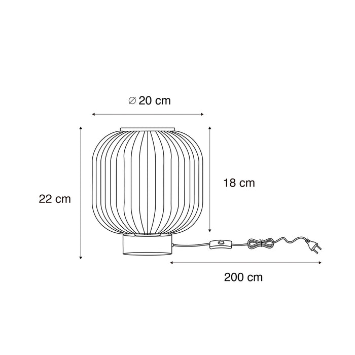 QAZQA Art Deco tafellamp messing met glas - Karel