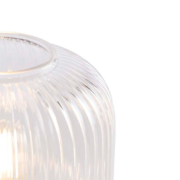 QAZQA Art Deco tafellamp messing met glas - Karel