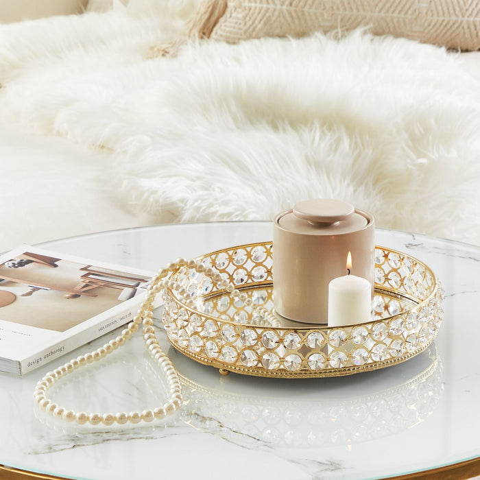 Beliani - VATAN - Rond Dienblad - Goud - IJzer