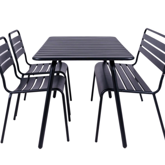 Metalen tuinset Max zwart 150 cm