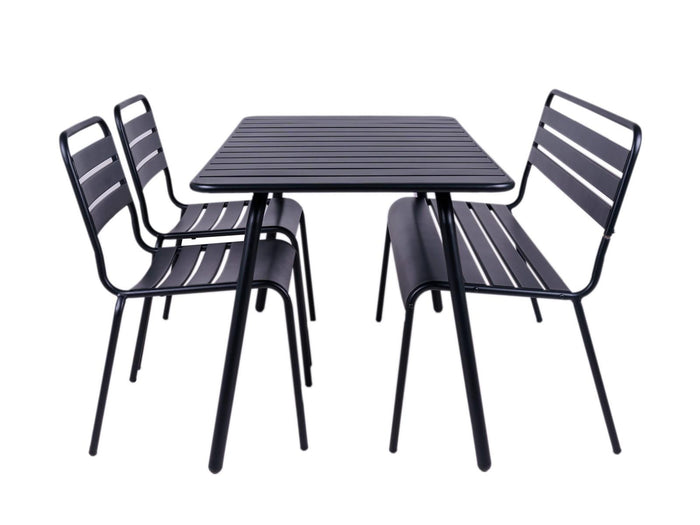 Metalen tuinset Max zwart 150 cm