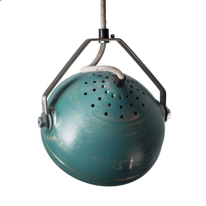 Het Lichtlab No.5 hanglamp koplamp aqua geschuurd