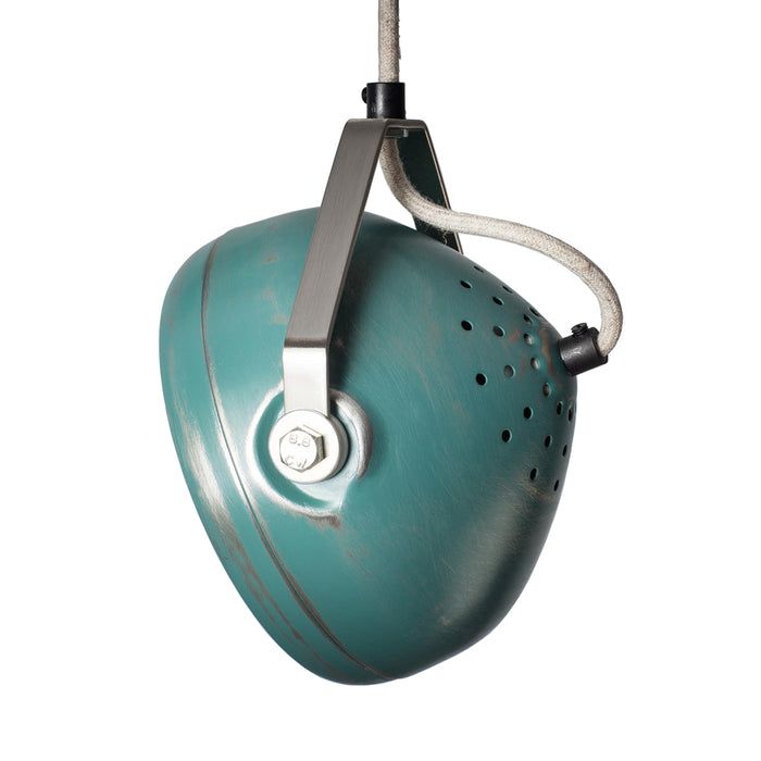 Het Lichtlab No.5 hanglamp koplamp aqua geschuurd