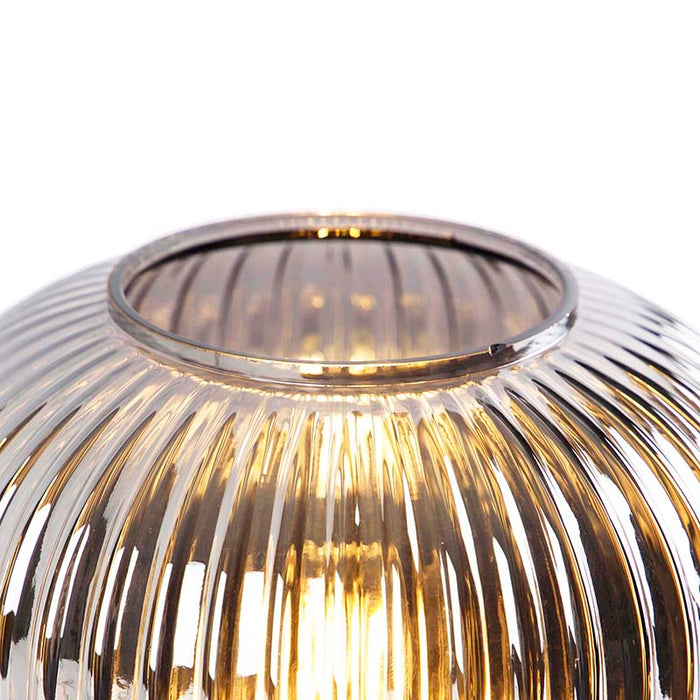 QAZQA Art Deco tafellamp zwart met smoke glas - Karel