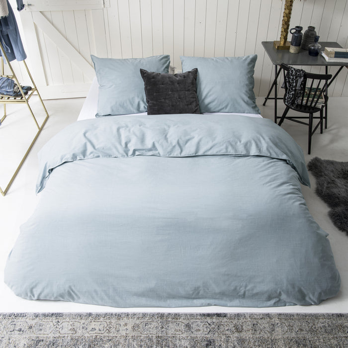 Walra Vintage Cotton Dekbedovertrek 240 x 220/240 cm - Jeans Blauw