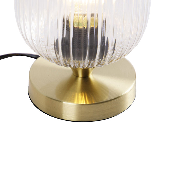 QAZQA Art deco tafellamp messing met glas - Banci