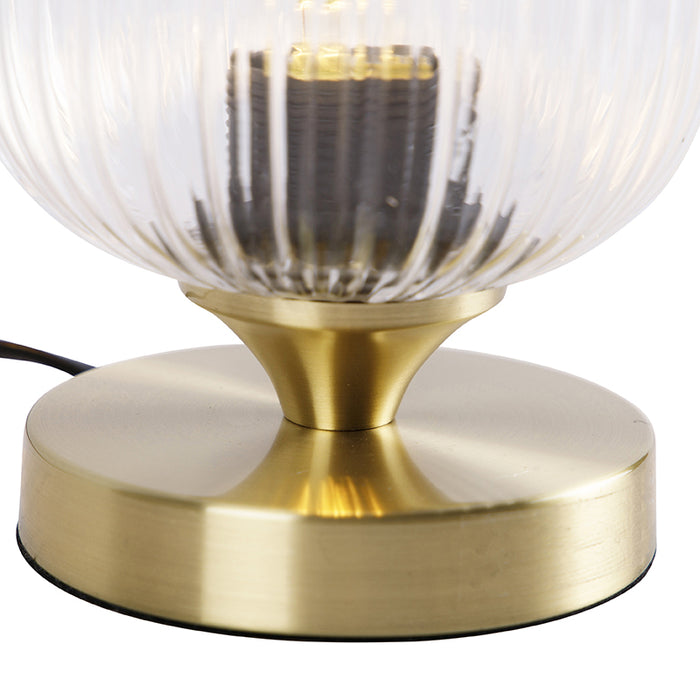 QAZQA Art deco tafellamp messing met glas - Banci