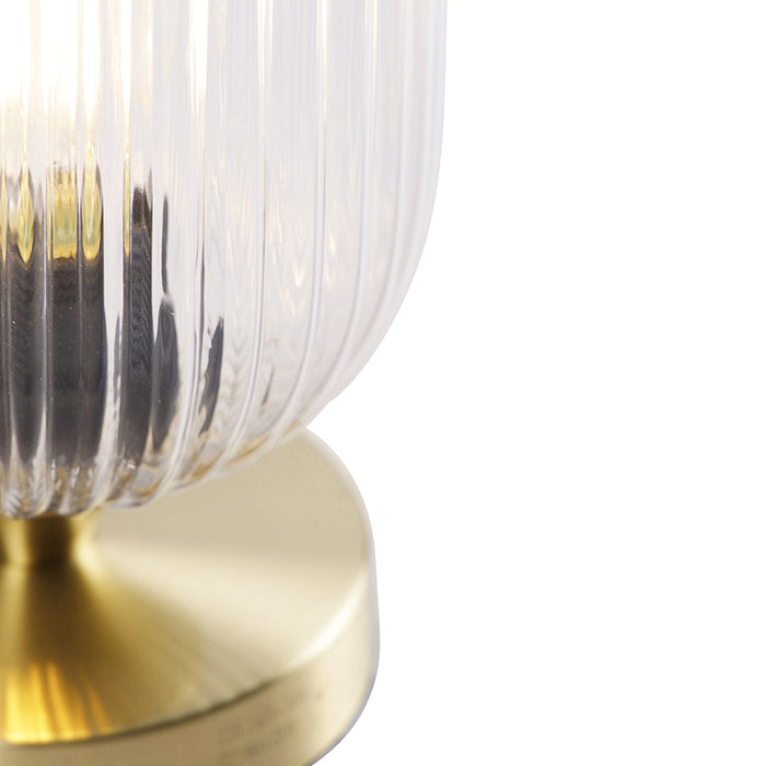 QAZQA Art deco tafellamp messing met glas - Banci