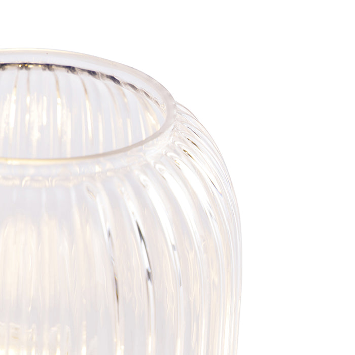 QAZQA Art deco tafellamp messing met glas - Banci