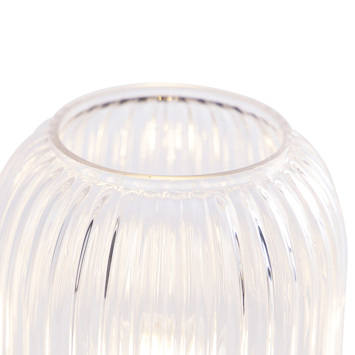 QAZQA Art deco tafellamp messing met glas - Banci