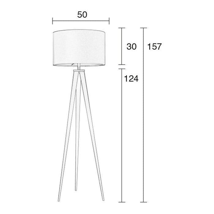 Zuiver Tripod Vloerlamp - Zwart / Beige