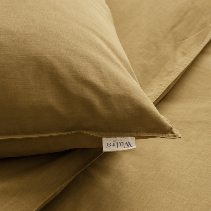 Walra Vintage Cotton Dekbedovertrek 140 x 220/240 cm - Honing mosterd