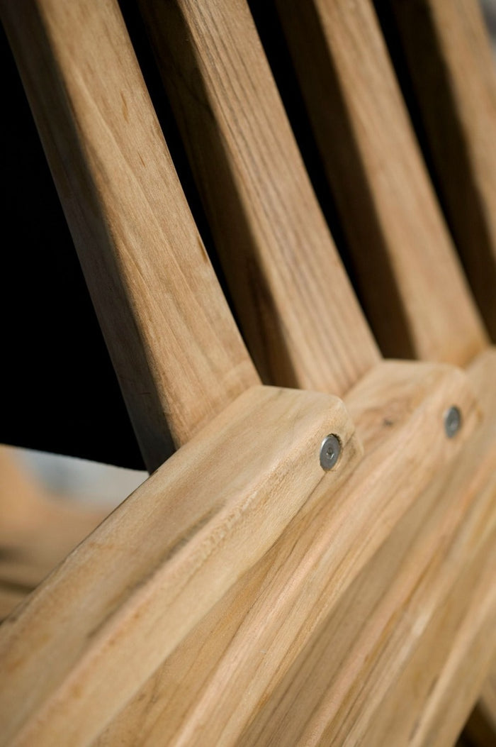 WOOOD Caldo Sunlounger Outdoor Loungebed Teakhout - Zwart Textileen