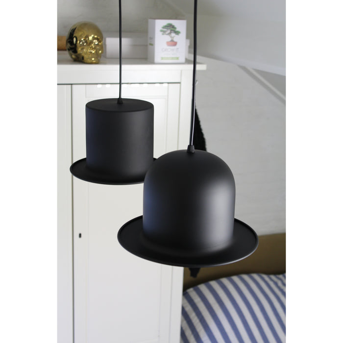 United Entertainment ® - Hoge Hoed Hanglamp - Zwart-goudkleur folie