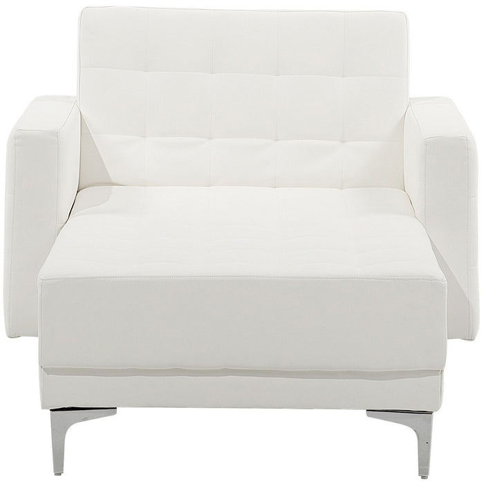 Beliani - ABERDEEN - Chaise longue - Wit - Symmetrisch - Kunstleer