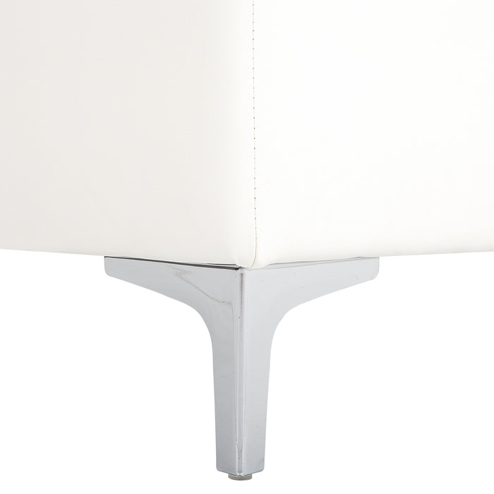 Beliani - ABERDEEN - Chaise longue - Wit - Symmetrisch - Kunstleer