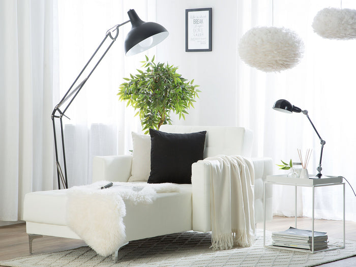 Beliani - ABERDEEN - Chaise longue - Wit - Symmetrisch - Kunstleer