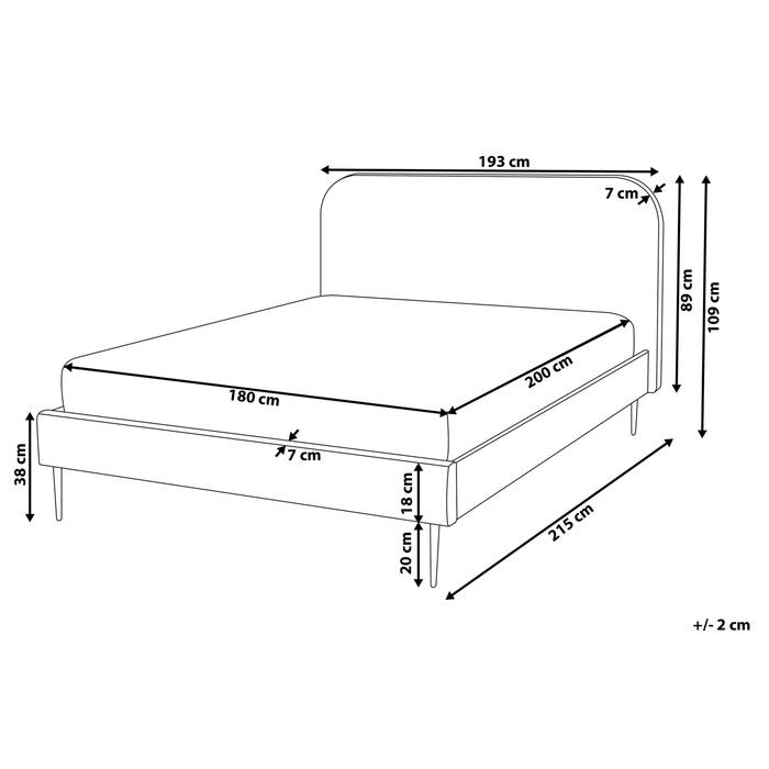 Beliani - FLAYAT - Tweepersoonsbed - Geel - 180 x 200 cm - Fluweel