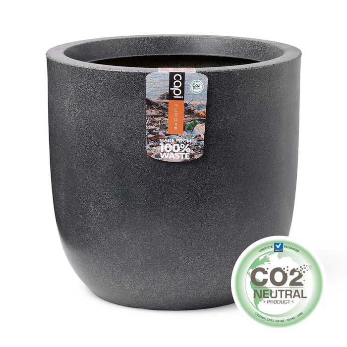 Capi 100% Waste Smooth Bloempot Ø 35 cm - Terrazzo grijs