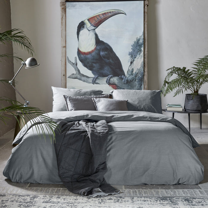 Walra Vintage Cotton Dekbedovertrek 200 x 220/240 cm - Elephant grey