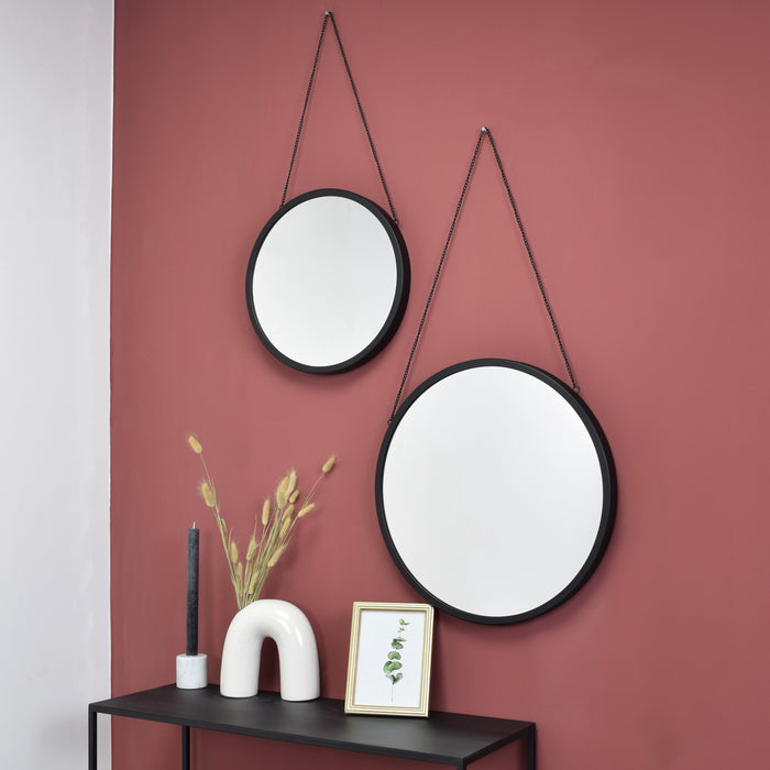 LOFT42 Industry Spiegel Rond L - Metaal - Zwart - Ø45