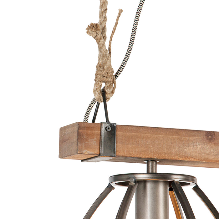 QAZQA Hanglamp arthur - Zwart - Industrieel - L 94cm
