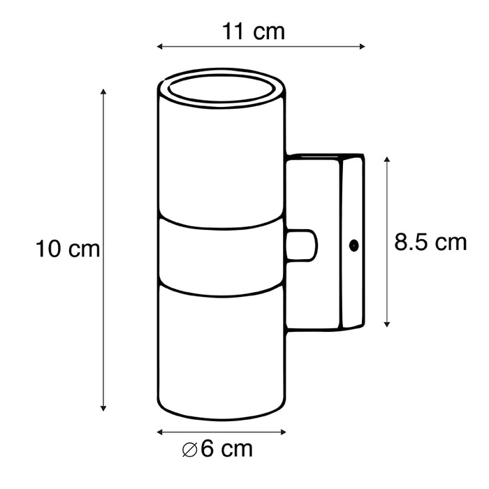 QAZQA Smart buitenwandlamp zwart IP44 incl. 2 wifi GU10 - Duo