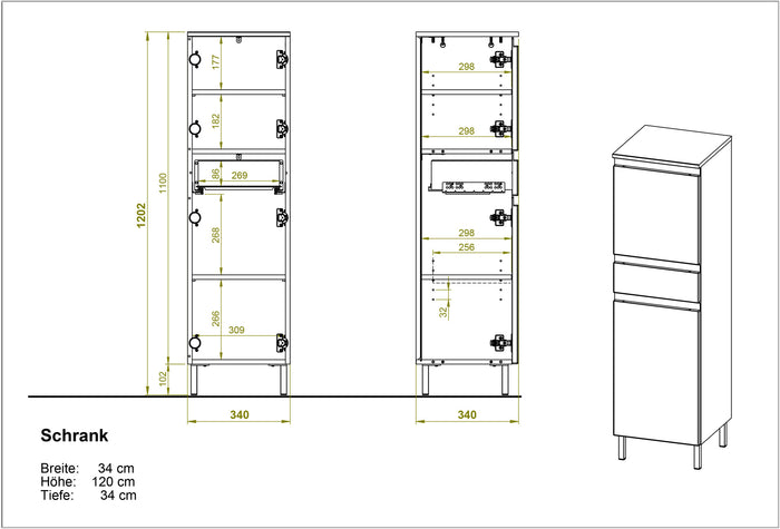 Germania Torrance Badkamerkast Small Wit | Eiken