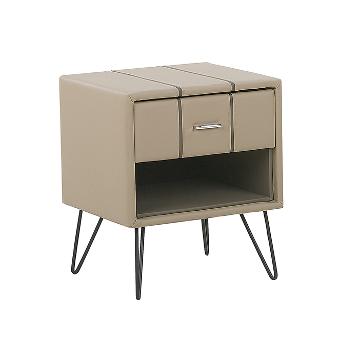 Beliani - BETIN - Slaapkamerset - Zandbeige - 180 x 200 cm - Kunstleer