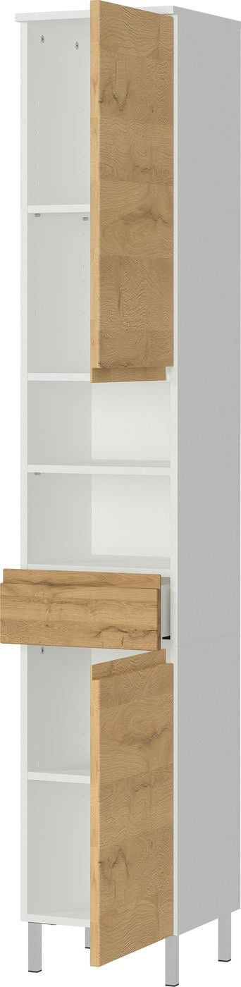 Germania Torrance Badkamerkast Hoog Wit | Eiken