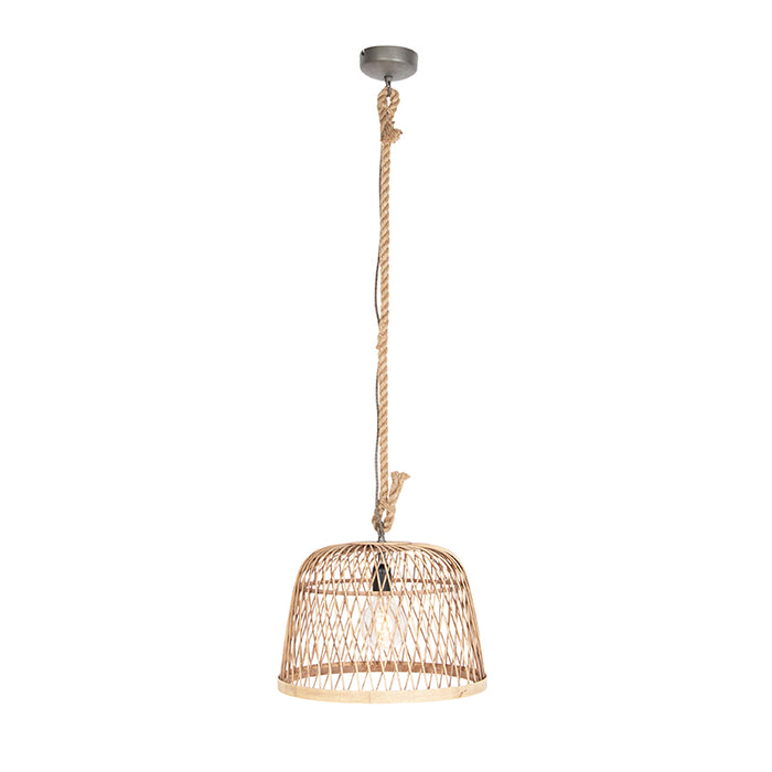 QAZQA Landelijke hanglamp touw met rotan - Calamus