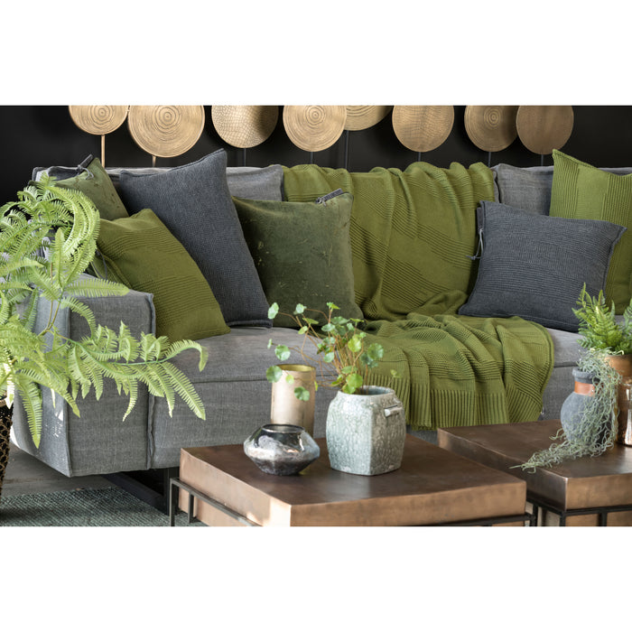 Knit Factory Joly Sierkussen - Mosgroen - 50x50 cm