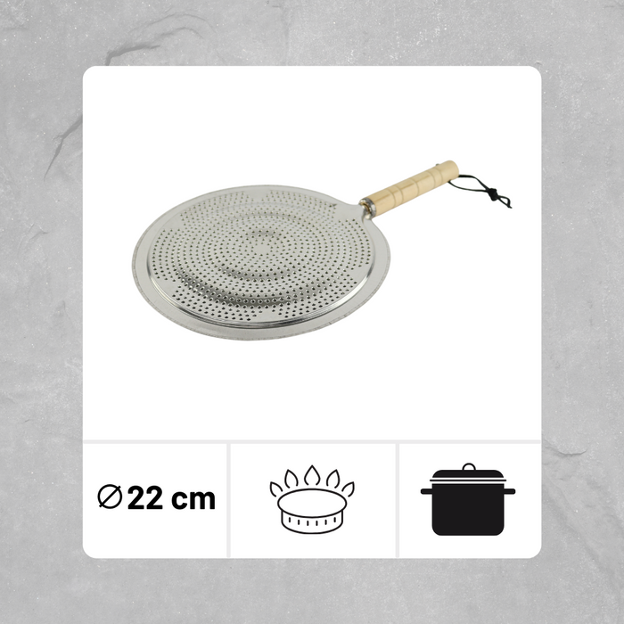 Orange85 Sudderplaatje Vlamverdeler voor Koffiepot RVS 22 cm