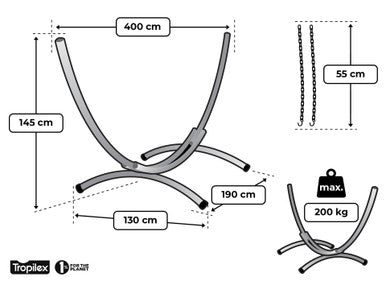 Tropilex® Hangmatstandaard Familie Arc Zwart