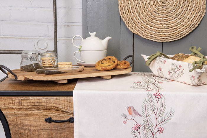 Clayre & Eef Broodmand 35x35x8 cm Beige Groen Katoen Dennentak Cadeau