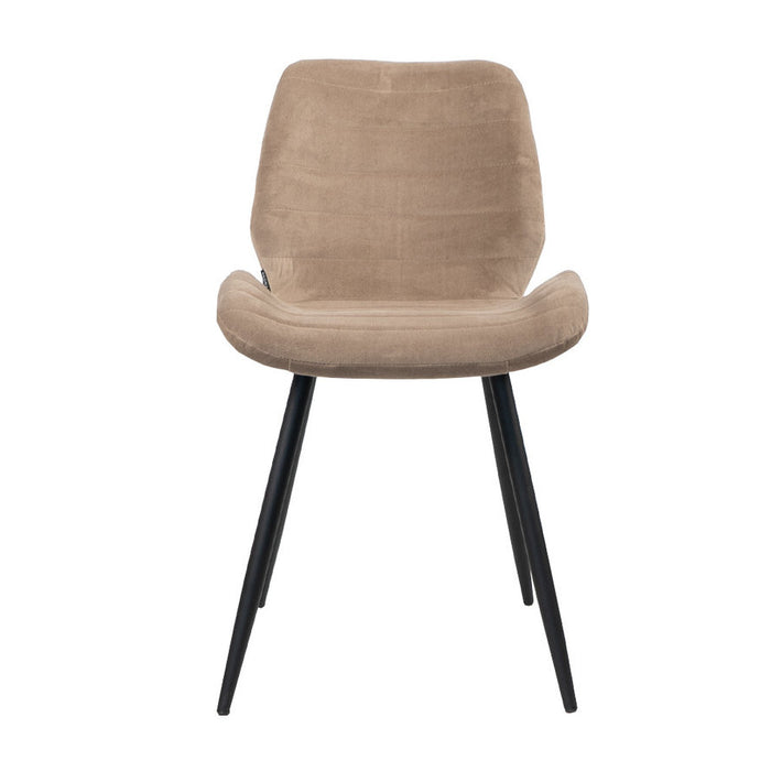 Bronx71 Velvet eetkamerstoel Toby taupe - Eetkamerstoelen set van 6