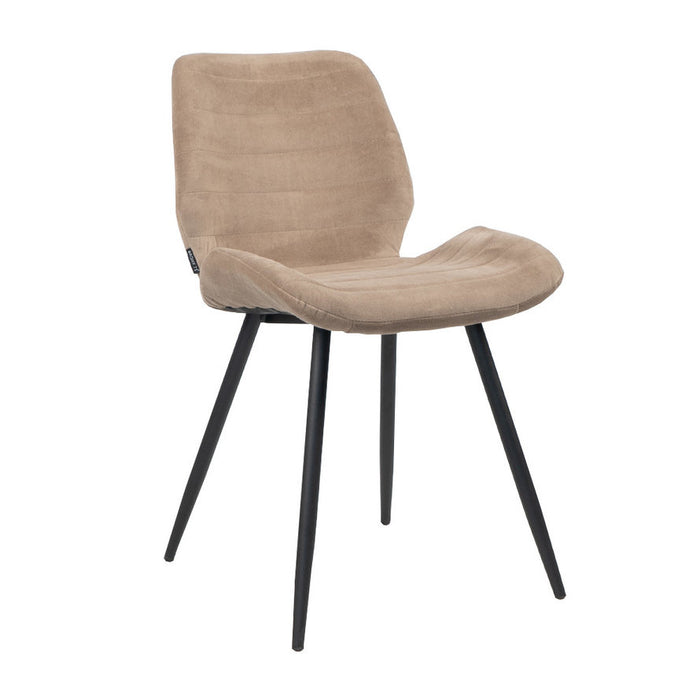 Bronx71 Velvet eetkamerstoel Toby taupe - Eetkamerstoelen set van 6