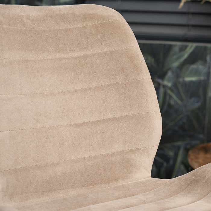 Bronx71 Velvet eetkamerstoel Toby taupe - Eetkamerstoelen set van 6