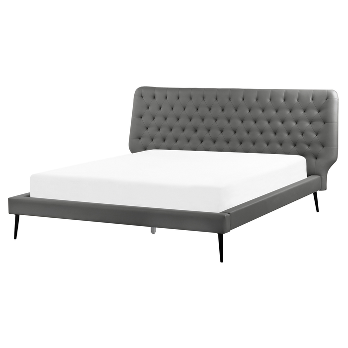 Beliani - ESSONNE - Slaapkamerset - Grijs - 160 x 200 cm - Kunstleer