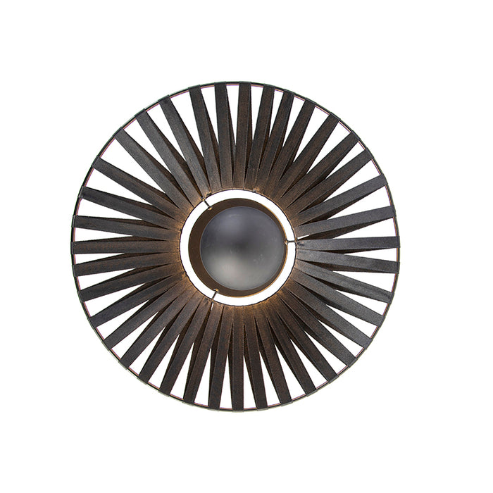 QAZQA Landelijke wandlamp zwart 40 cm - Leia