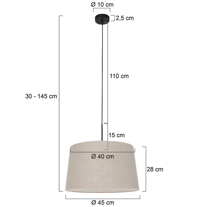 Steinhauer - hanglamp - Sparkled Light - grijs - metaal stof - Ø 45cm