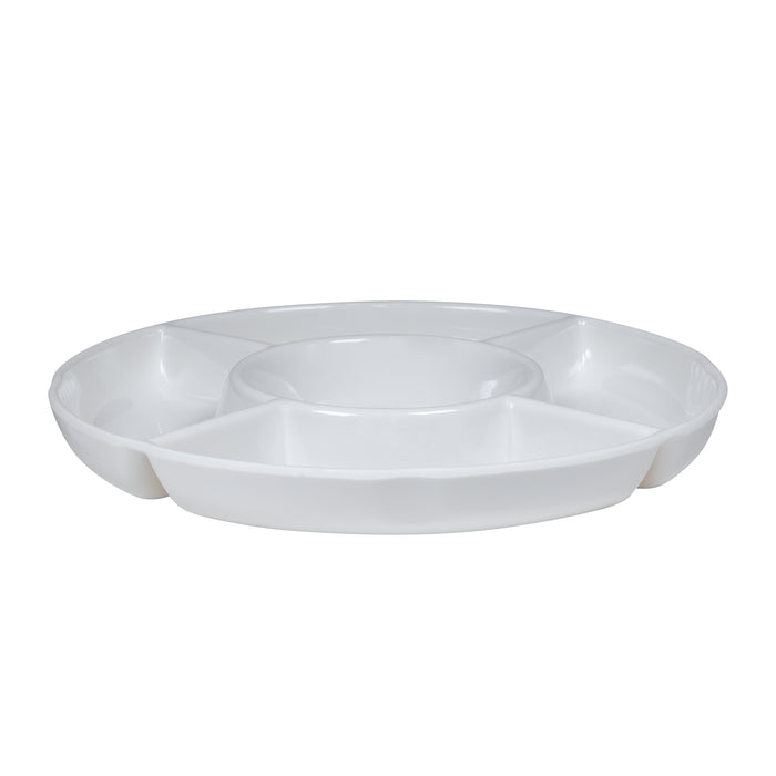 Krumble Tapasbord rond met 5 vakken - Wit