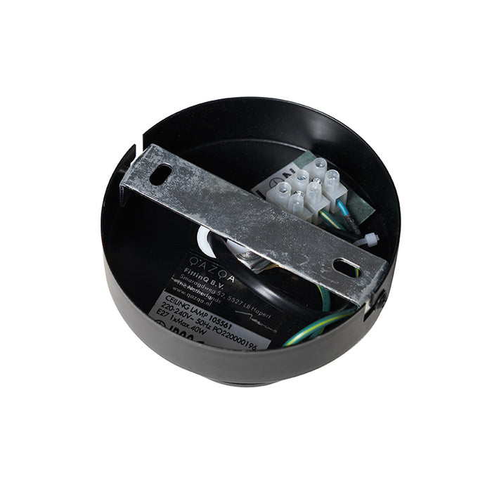 QAZQA Oosterse plafondlamp zwart met rotan - Maud