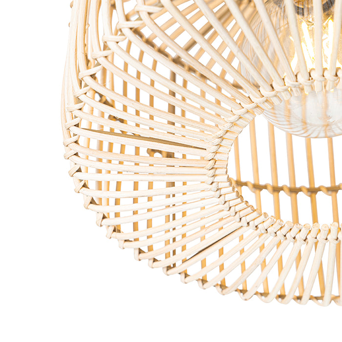 QAZQA Oosterse plafondlamp zwart met rotan - Maud